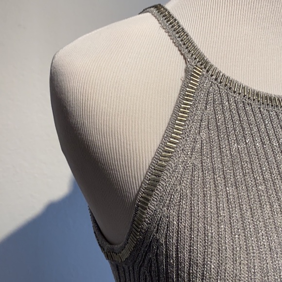 NWT Adrianna Papell Silver Beaded Twinset PS - Picture 7 of 15